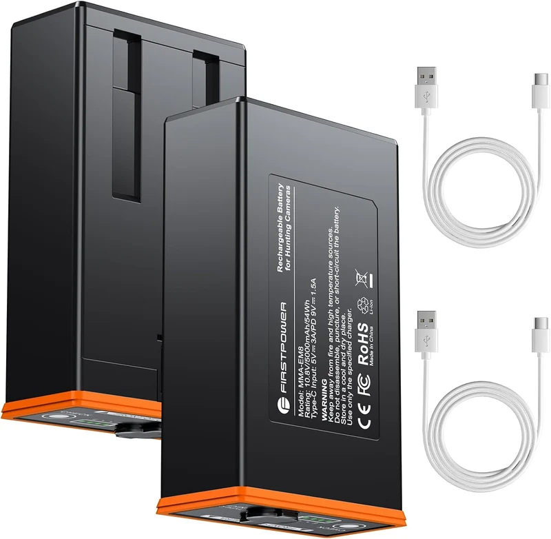 2Pack MMA-EM8 Rechargeable Battery For Moultrie Edge 2&Pro Cellular Trail Camera