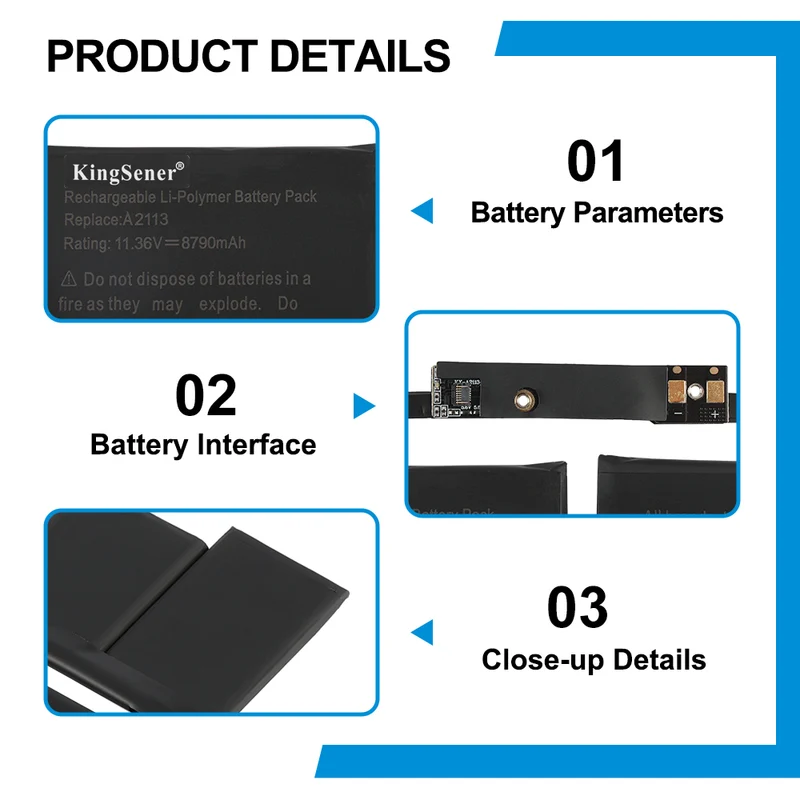 A2113 Replacement Battery For Apple MacBook Pro 16-inch A2141 99.8Wh EU Stock