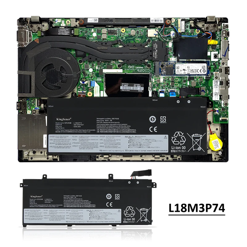 L18M3P73 Battery for Lenovo ThinkPad T490 T495 P43S T14 P14s, 11.52V 51Wh