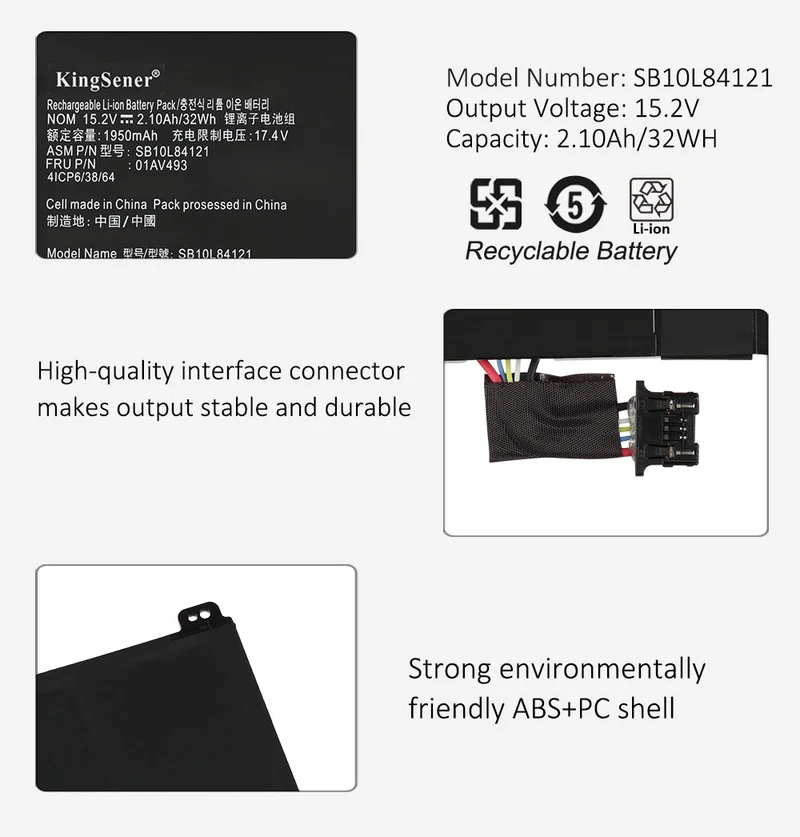 SB10L84121 Battery for Lenovo ThinkPad T570 T580 P51S P52S — 32Wh 15.2V