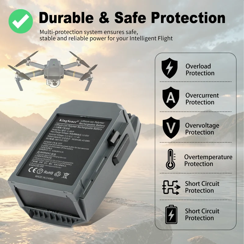 2 Pack Intelligent Flight 3830mAh Batteries Replacement For DJI Mavic Pro