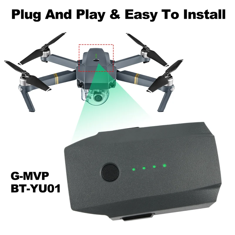 2 Pack Intelligent Flight 3830mAh Batteries Replacement For DJI Mavic Pro