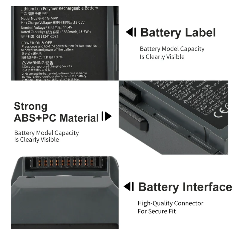 2 Pack Intelligent Flight 3830mAh Batteries Replacement For DJI Mavic Pro