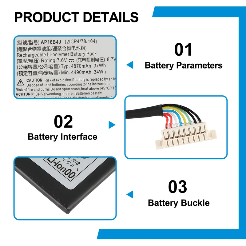 AP16B4J Battery for Acer Switch Alpha 12 SA5-271 Series