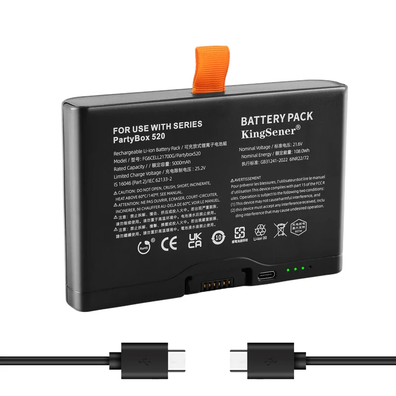 FG6CELL21700G 5000mAh Replacement Battery for JBL PartyBox 720 PartyBox 520 Boombox 4 Battery 600 | 21.6V 108Wh Li-Ion