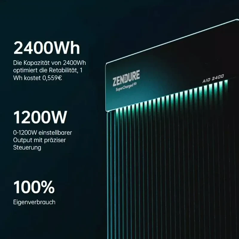 Zendure Système de stockage tout-en-un AIO 2400 pour centrales électriques de balcon