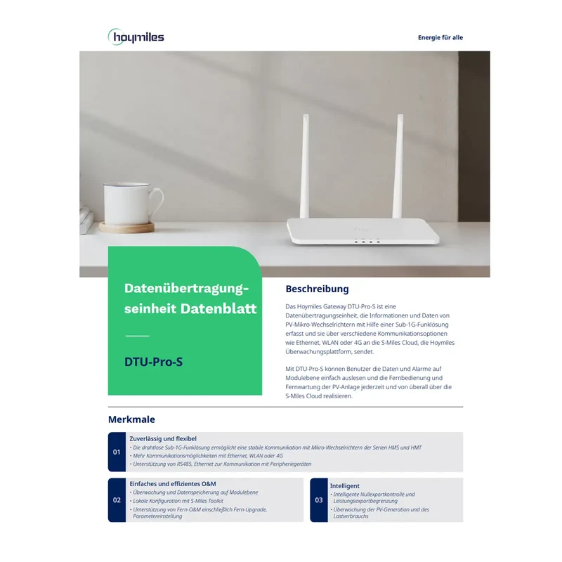 Hoymiles DTU-Pro-S version WLAN WIFI pour les séries HMS/HMT