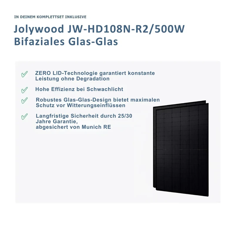 Huawei PV complete system 10KTL with glass glass modules & S0 storage