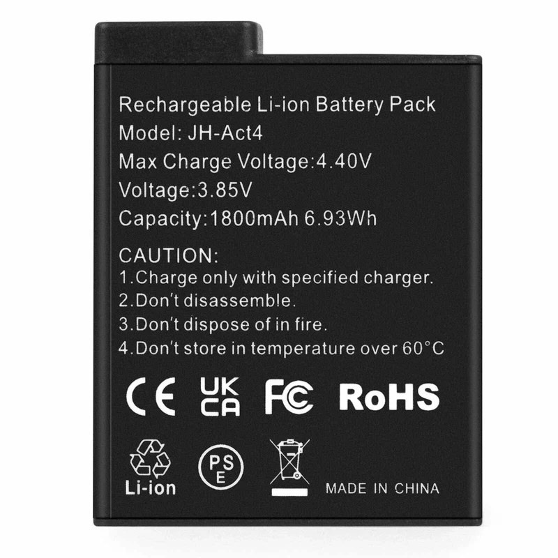 JH-Act4 Replacement Battery For DJI Osmo Action 3 Action 4 BCX202