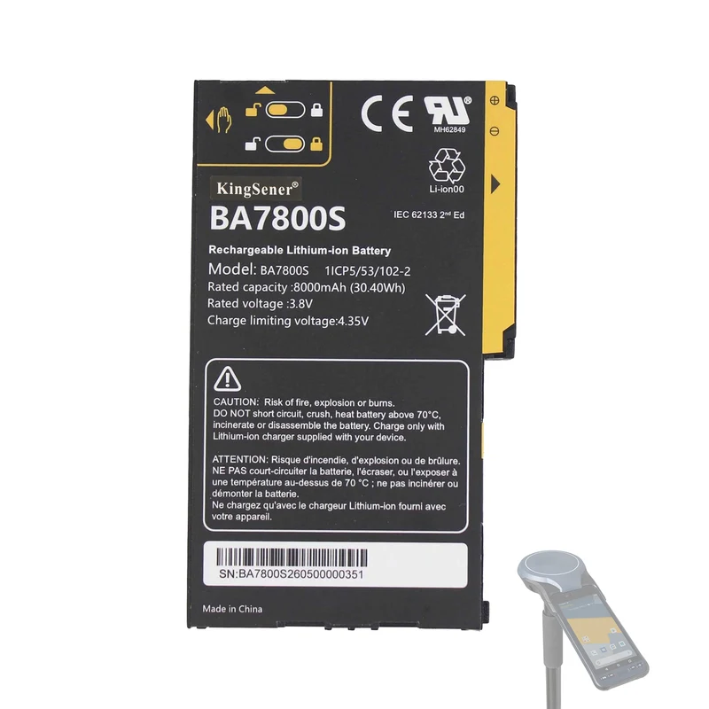 BA7800S Replacement Battery For Stonex UT10 Unistrong RS60 GISBEE A8 Handheld 8000mAh