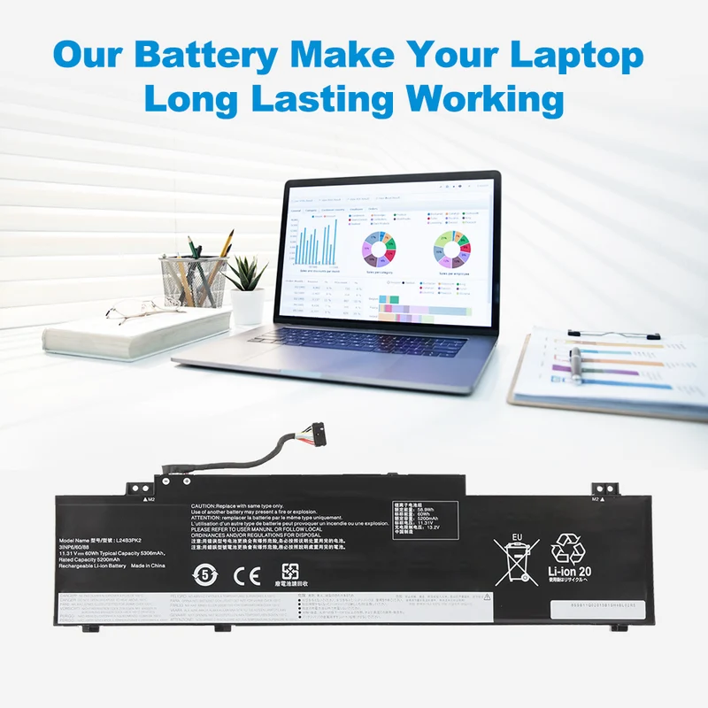 Replacement Battery SB11Q02015 SB11Q01981 For Lenovo IdeaPad Slim 3 Slim 5
