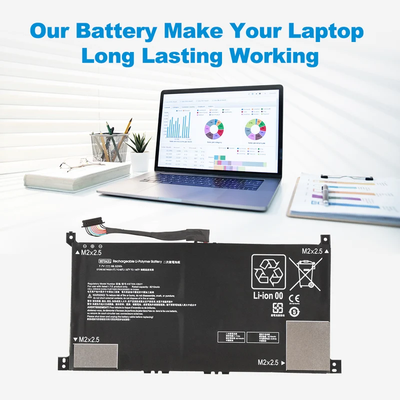 HP Envy 13" x360 13-BF Replacement Battery WF04XL 66.52Wh 8210mAh For 13-BF0000 Series Laptop