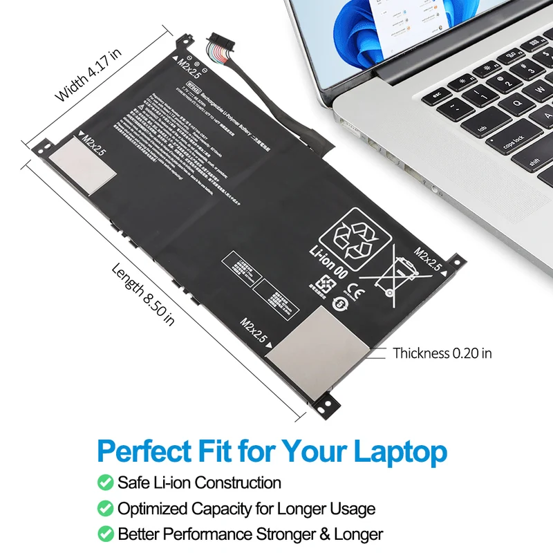 HP Envy 13" x360 13-BF Replacement Battery WF04XL 66.52Wh 8210mAh For 13-BF0000 Series Laptop