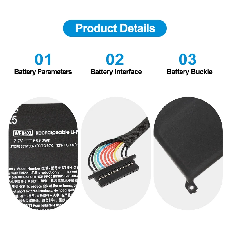HP Envy 13" x360 13-BF Replacement Battery WF04XL 66.52Wh 8210mAh For 13-BF0000 Series Laptop