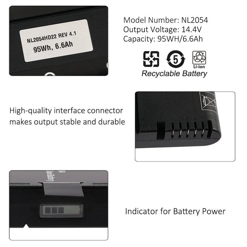 NL2054 Medical ECG Monitoring Battery 14.4V 95Wh 6750mAh For Inspired Energy Patient Monitor Replacement