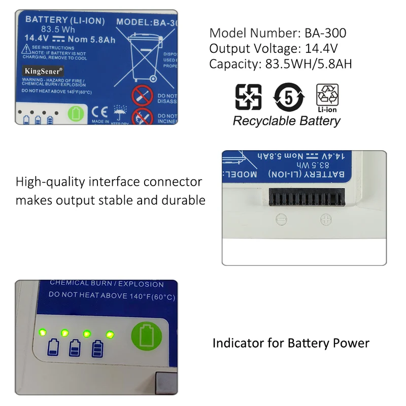 Inogen One G3 Replacement Battery BA-300 14.4V 92Wh For OxyGo Portable Oxygen Concentrator