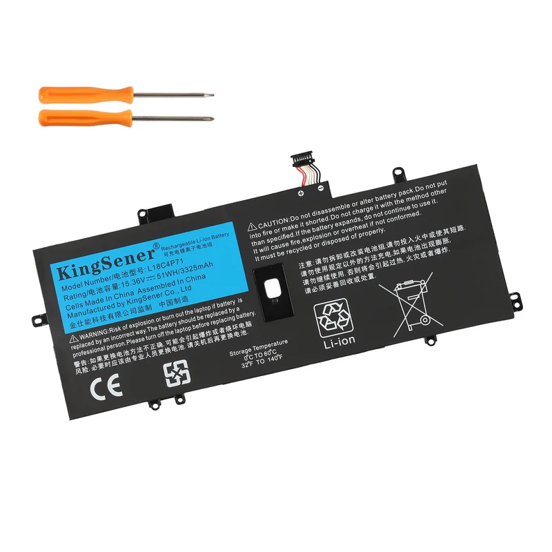 Lenovo ThinkPad X1 Yoga 4th 5th X1 Carbon 7th 8th Replacement Laptop Battery L18C4P71 15.4V 51Wh