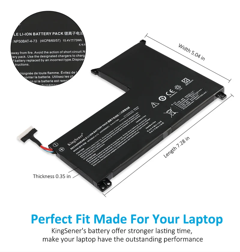 NP50BAT-4-73 4ICP8/60/57 Laptop Battery For CLEVO X15AT X17AT 2023 Series | KingSener