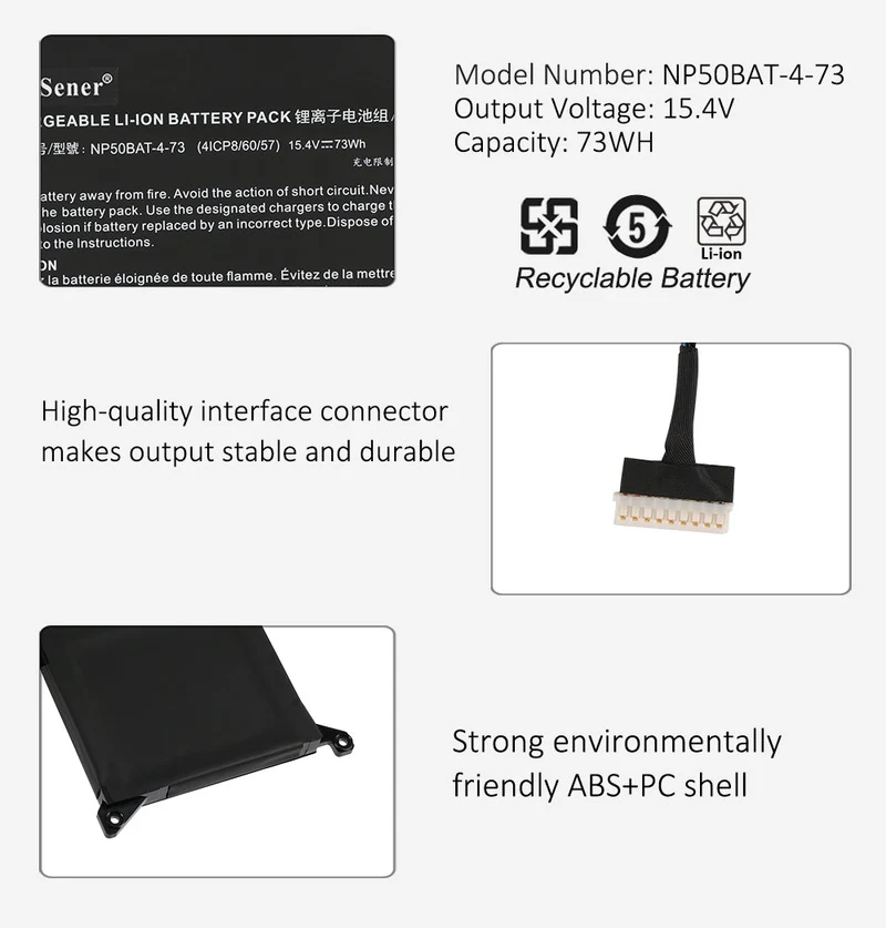 NP50BAT-4-73 4ICP8/60/57 Laptop Battery For CLEVO X15AT X17AT 2023 Series | KingSener