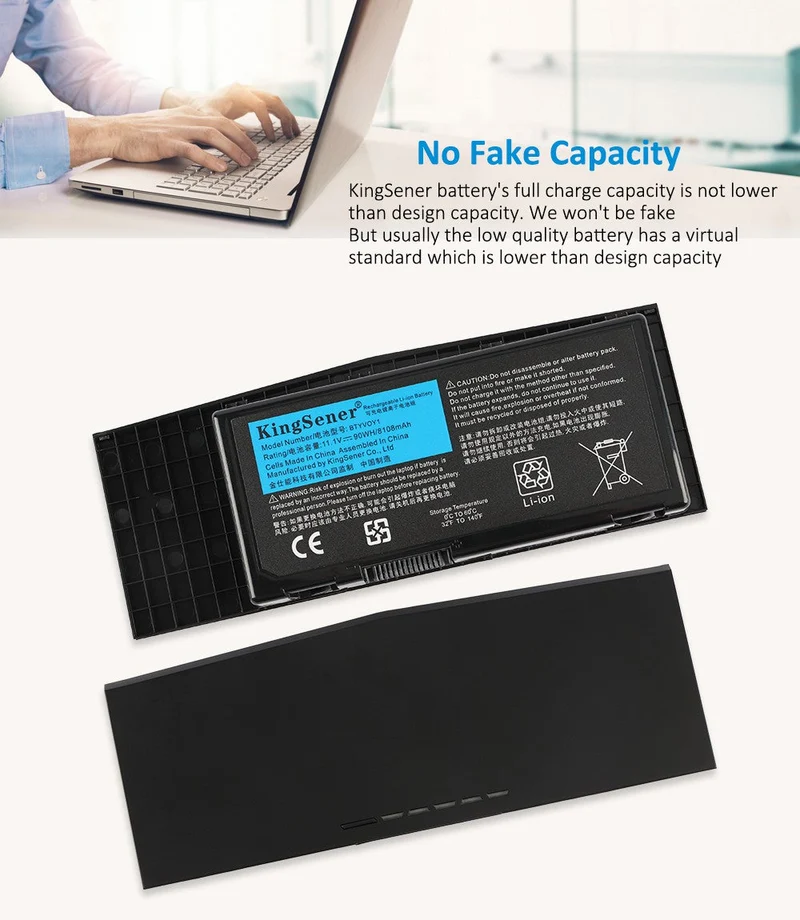 90Wh Extended Capacity Gaming Battery BTYVOY1 Compatible With Dell Alienware M17x R3 R4 11.1V