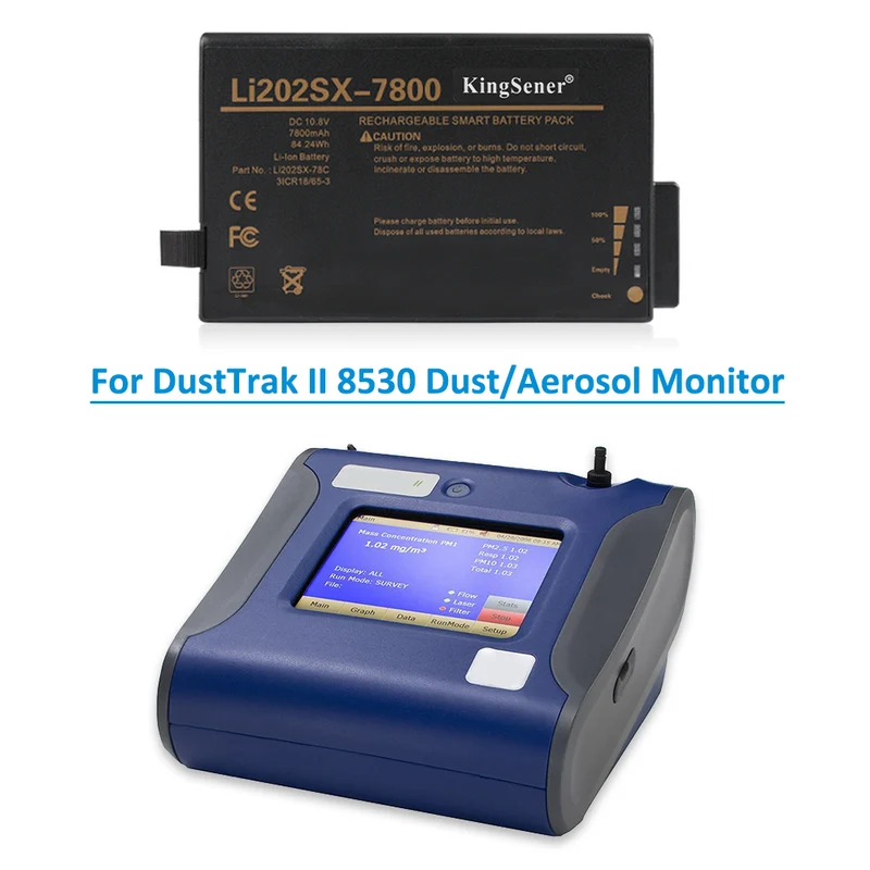 TSI AeroTrak 9500 9510 DustTrak II 8530 Replacement Battery Li202SX-7800 10.8V 84Wh