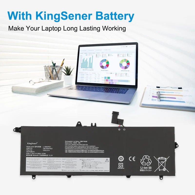 L18M3PD1 L18C3PD1 Laptop Battery for Lenovo ThinkPad T14s T490s T495s — 11.46V 57Wh