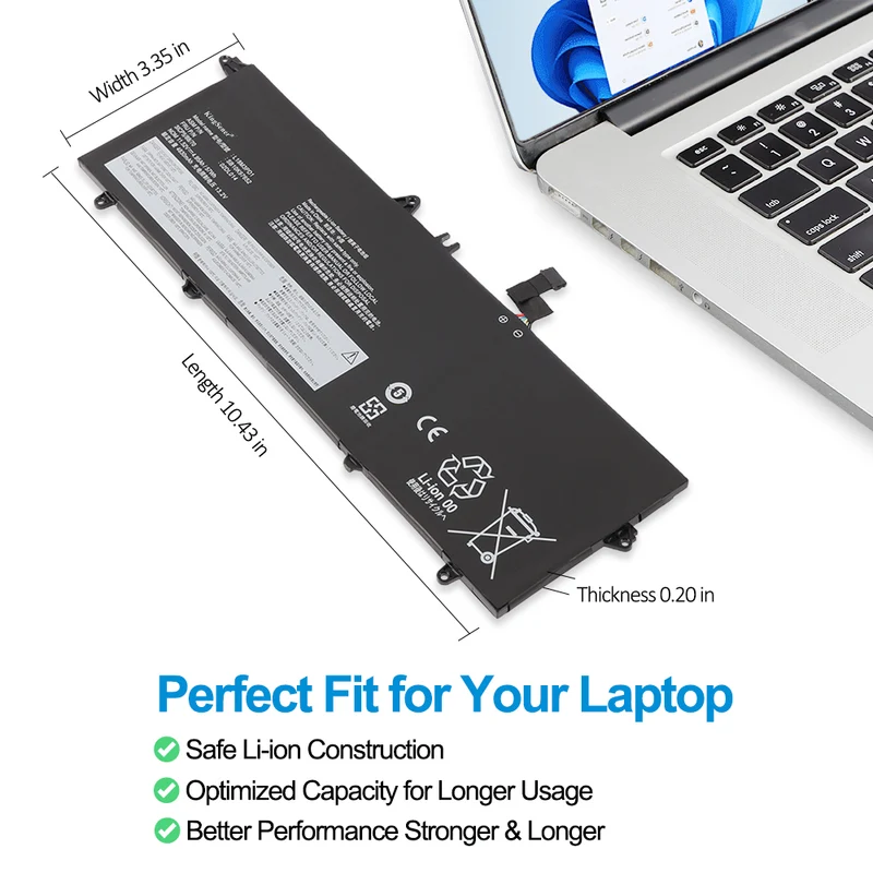 L18M3PD1 L18C3PD1 Laptop Battery for Lenovo ThinkPad T14s T490s T495s — 11.46V 57Wh
