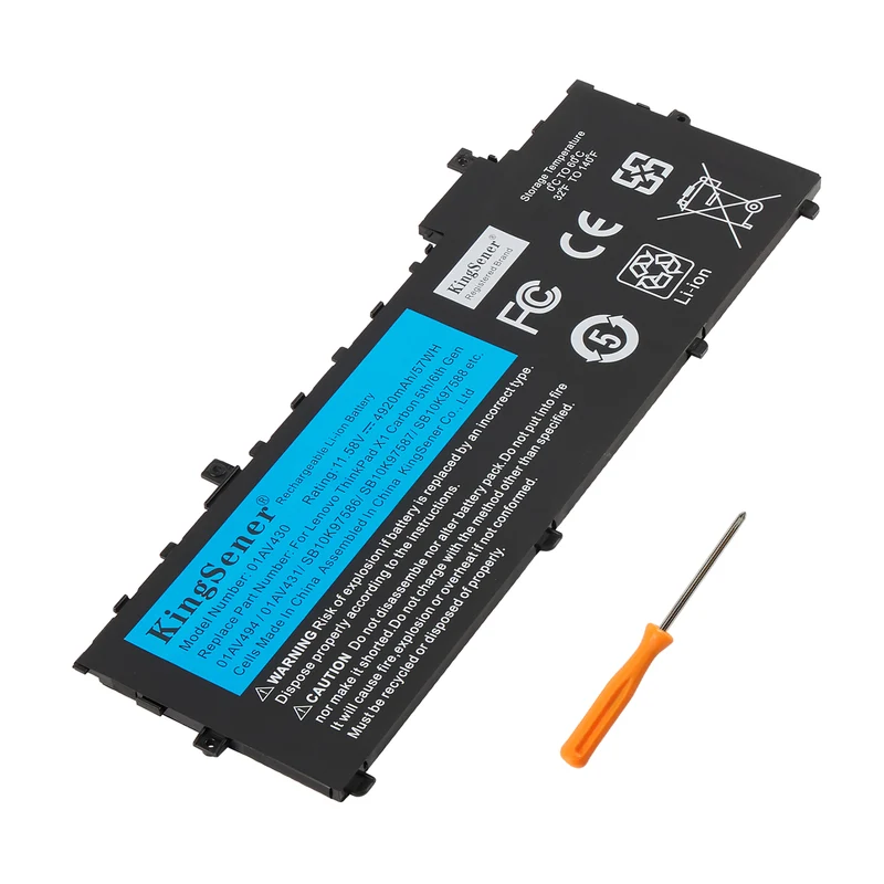 ThinkPad X1 Carbon Replacement Laptop Battery 01AV430 Compatible With Lenovo Gen 5 Gen 6 11.58V