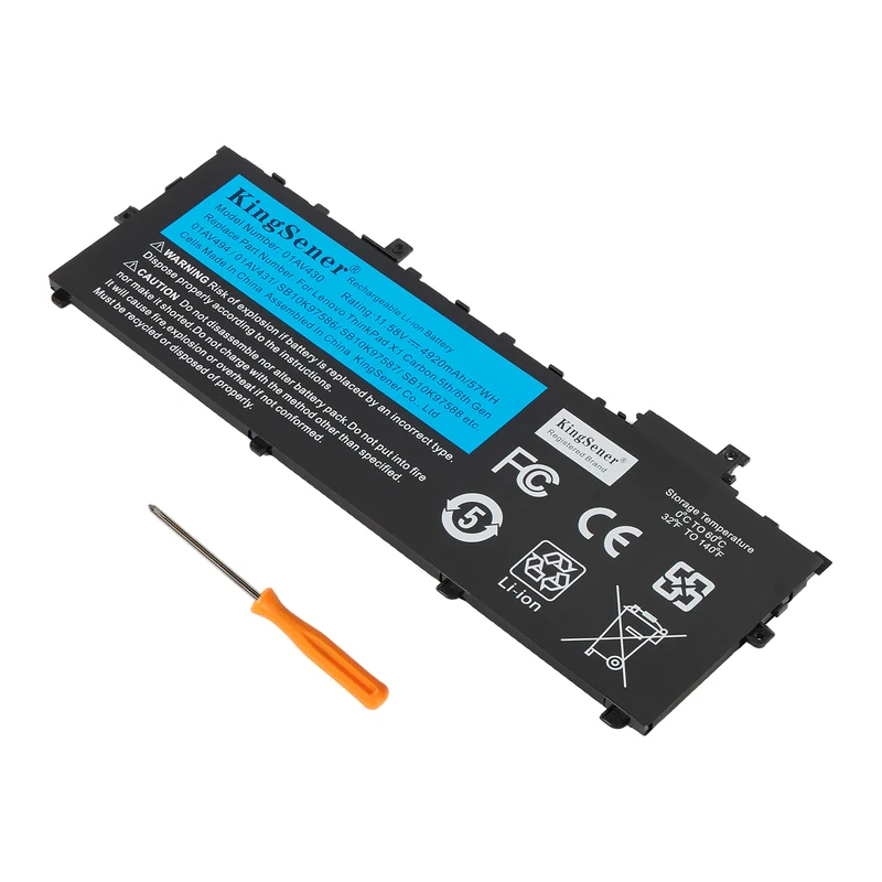 Lenovo ThinkPad X1 Carbon 5th Gen 6th Gen Replacement Laptop Battery 01AV430 11.58V 57Wh
