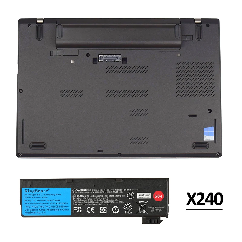ThinkPad 6-Cell Extended Replacement Battery 45N1136 Compatible With Lenovo X240 T440 T460 11.22V 72Wh