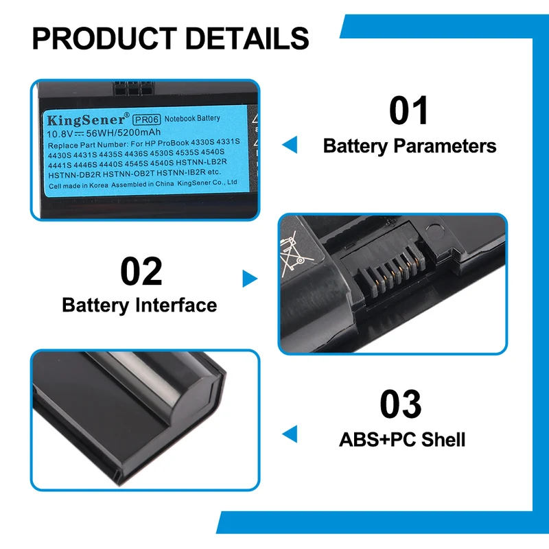 PR06 Battery For HP Probook 4530S 4540S 4440S 4430S 4545S PR09 633733-321