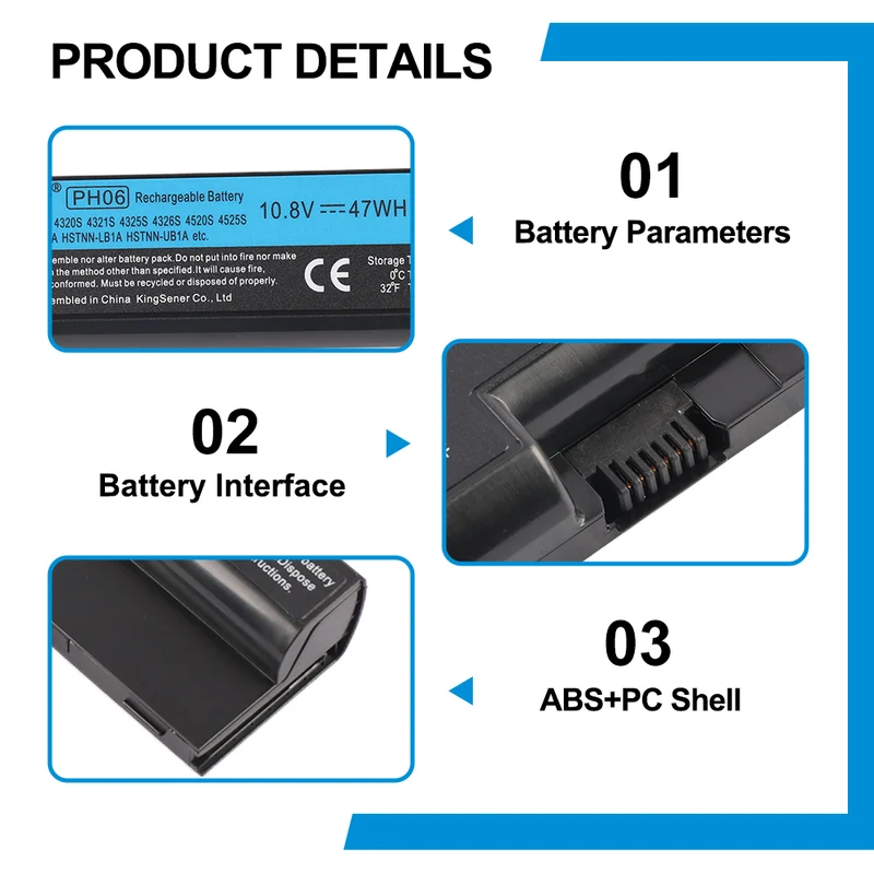 PH06 Laptop Battery For HP Compaq 320 321 325 326 Series 10.8V 47Wh