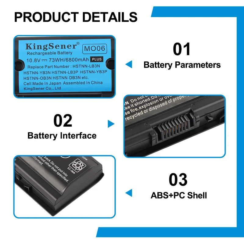 MO06 Laptop Battery for HP Pavilion DV4-5000 DV6-7000 DV7-7000 Series — 62Wh 10.8V