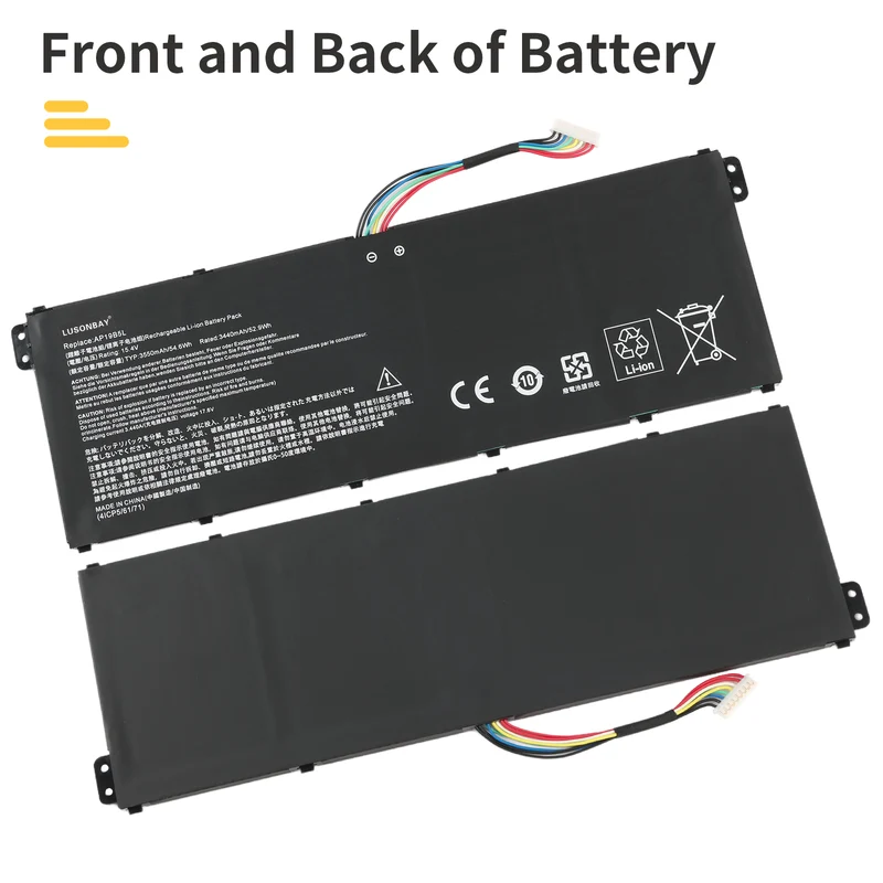 AP19B5L Replacement Battery For Acer Aspire A515-44-R5XW A515-43 Sf314-42 SP314-21N-R5FR | LUSONBAY EU Stock