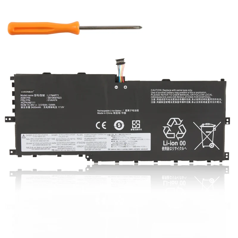 L17M4P71 Laptop Battery For Lenovo ThinkPad X1 Yoga 3rd Gen Series | LUSONBAY EU Stock