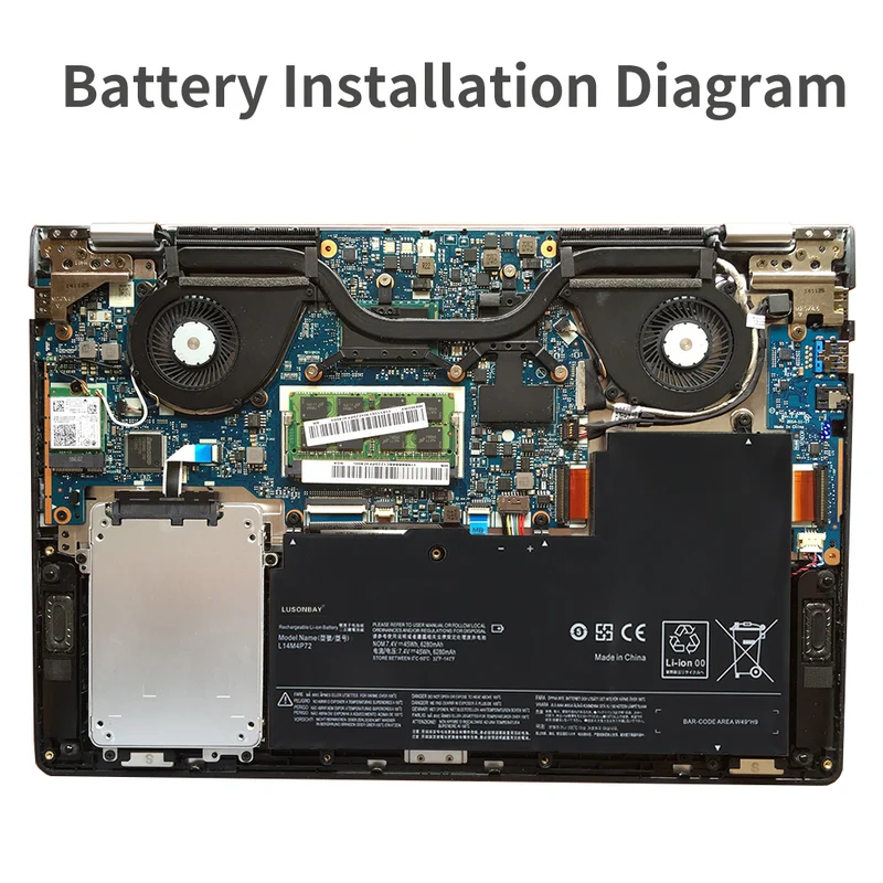 L14S4P72 Replacement Battery For Lenovo Yoga 3 14 Yoga 700 14ISK Serie | LUSONBAY EU Stock