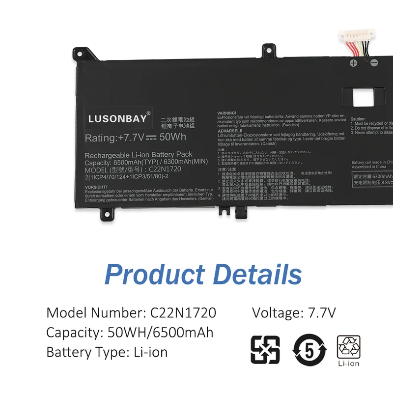 C22N1720 Replacement Battery For Asus Zenbook S Ux391 Ux391u Ux391fa | LUSONBAY EU Stock