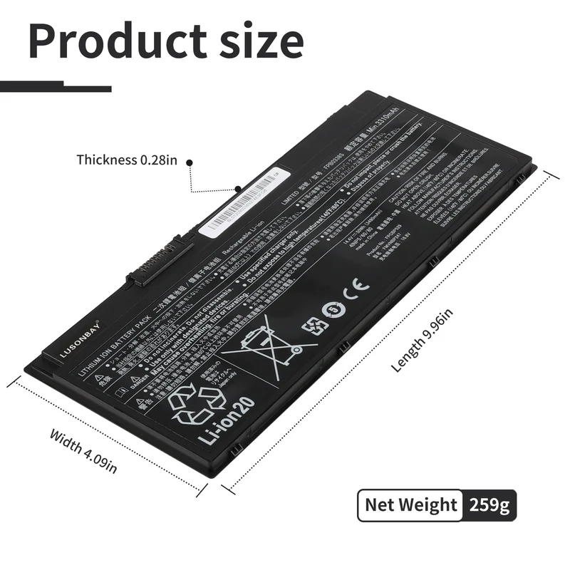 FPB0338S Laptop Battery For Fujitsu LifeBook T937 T938 T939 E548 E549 14.4V 50WH/3490mAh | LUSONBAY EU Stock