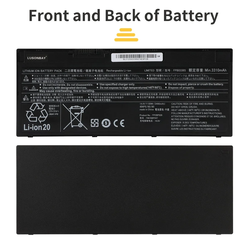 FPB0338S Laptop Battery For Fujitsu LifeBook T937 T938 T939 E548 E549 14.4V 50WH/3490mAh | LUSONBAY EU Stock