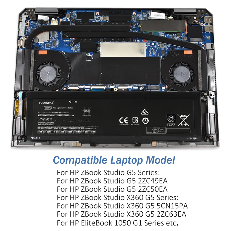 ZG06XL Replacement Battery For HP ZBook Studio X360 G5 Series 5CN15PA 2ZC63EA | LUSONBAY EU Stock
