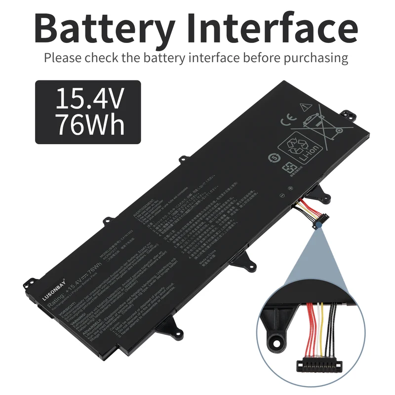 C41N1802 Replacement Battery For ASUS ROG Zephyrus S GX701GX GX701GVR GX701GXR | LUSONBAY EU Stock