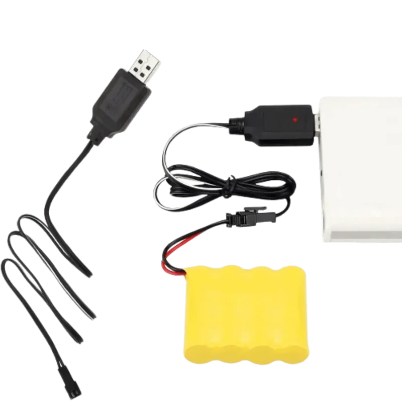 Chargeur USB NiCd/NiMh 4.8V avec fiche noir