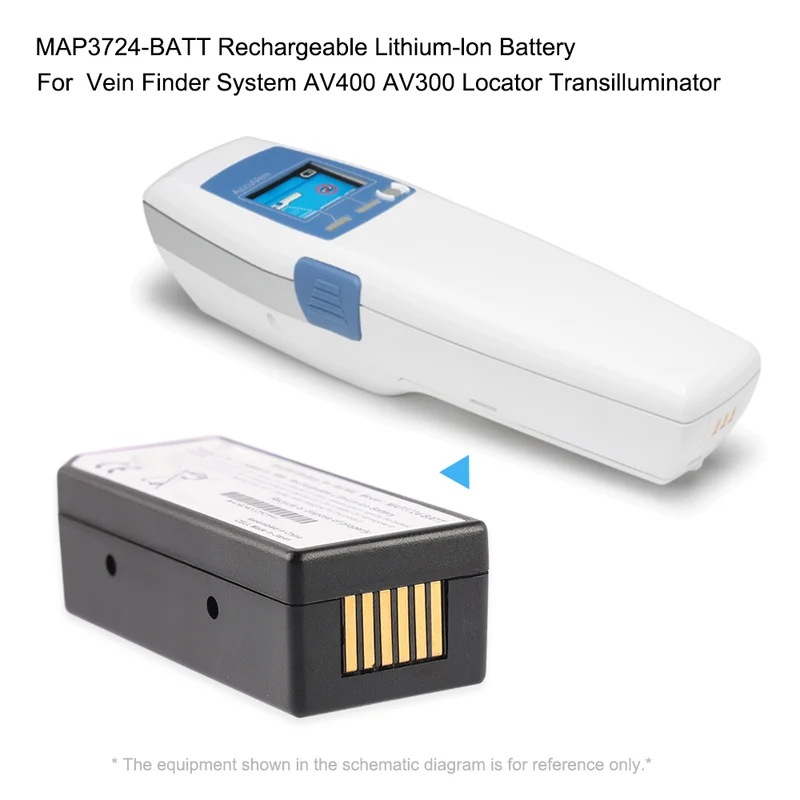AccuVein AV300 Vein Finder Replacement Battery MAP3724-BATT 3.7V 2400mAh