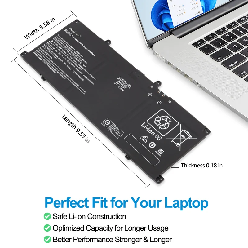 HP Envy x360 14 OmniBook X 14 EliteBook Ultra G1q Pavilion 16 Replacement Battery GD03XL 59Wh