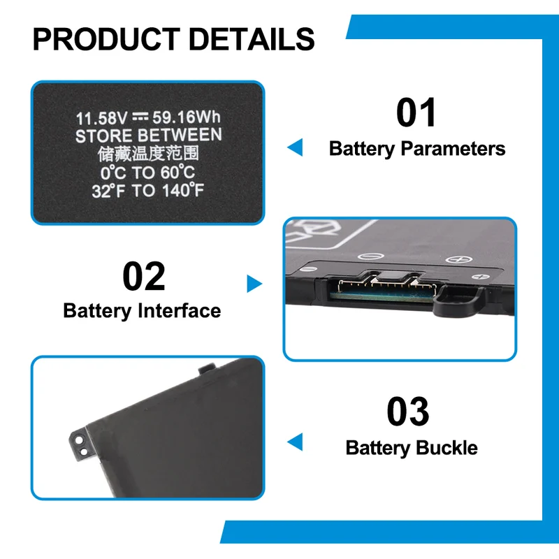 HP Envy x360 14 OmniBook X 14 EliteBook Ultra G1q Pavilion 16 Replacement Battery GD03XL 59Wh