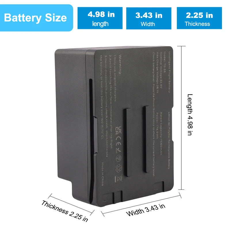 DJI Matrice 210 Intelligent Flight Battery Replacement - TB55 7660mAh 22.8V 174.6Wh