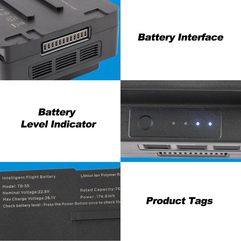 DJI Matrice 210 Intelligent Flight Battery Replacement - TB55 7660mAh 22.8V 174.6Wh