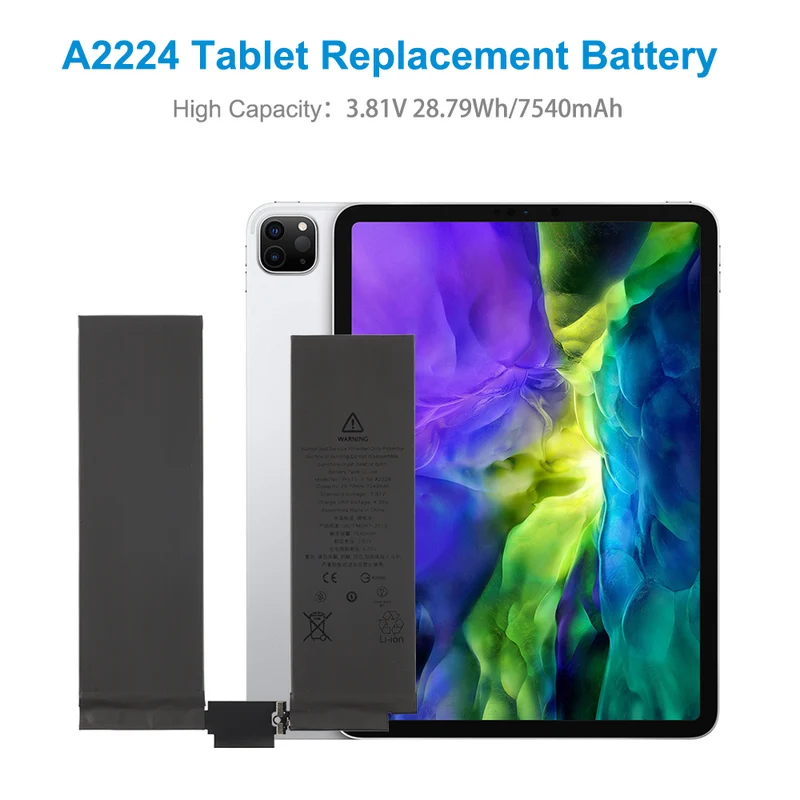 iPad Pro 11" 2020 Replacement Battery A2224 A2068 - 7540mAh 28.79Wh Li-polymer