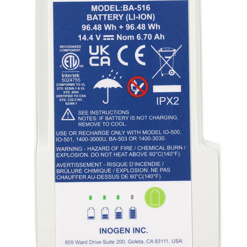 Inogen Rove 6 Replacement Battery BA-516 - 96.48Wh 14.4V Portable Oxygen 98% New