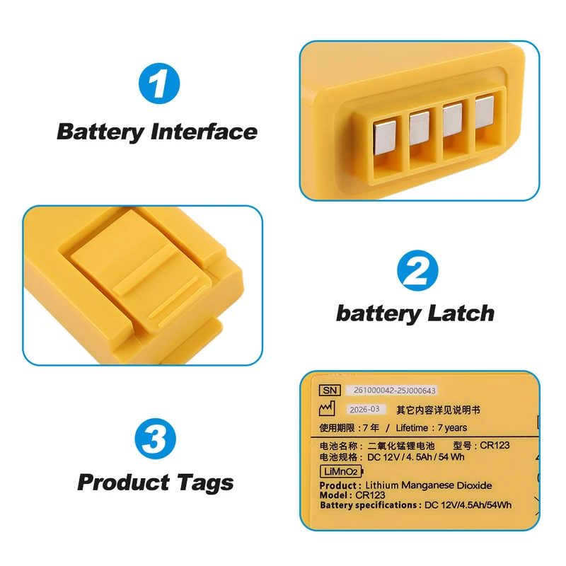 CR123 Replacement Battery For Amoul Defibrillator AED i3 i5